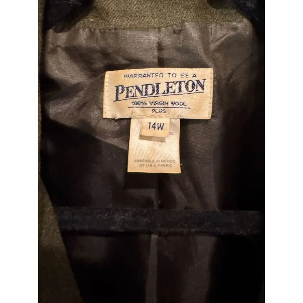 Pendleton  Olive Green 100% Virgin Wool  Blazer Jacket Women's Size 14W